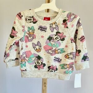 Disney Junior Minnie Mouse Daisy Duck Sweatshirt Oatmeal Heather 18M NEW